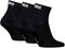 Puma Unisex Quarter Plain Enkelsokken - 3-Pack - Maat 39-42 - Zwart (3 paar)