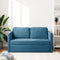 vidaXL - Slaapbank - vloermodel - 2-in-1 - 122x204x55 - cm - fluweel - blauw