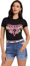 Guess CN Floria Tee - Dames T-Shirt - Bloemenprint - Zwart - M