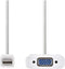 Nedis Mini DisplayPort-Kabel - DisplayPort 1.2 - Mini-DisplayPort Male - VGA Female 15p - 21.6 Gbps - Vernikkeld - 0.20 m - Rond - PVC - Wit - Polybag