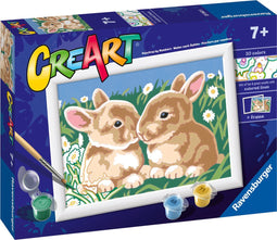Ravensburger CreArt Fluffy Bunnies - Schilderen op nummer voor kinderen