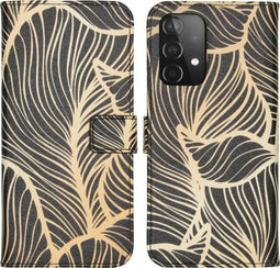 iMoshion Hoesje Geschikt voor Samsung Galaxy A52s / A52 (4G) / A52 (5G) Hoesje Met Pasjeshouder - iMoshion Design Softcase Bookcase - Meerkleurig / Golden Leaves