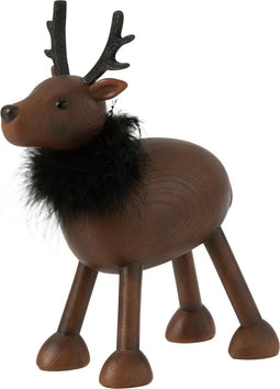 J-Line figuur Hert - resine - bruin/zwart - large