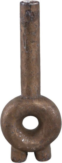 PTMD Hedin Bronze Ceramic Pot Round With Hole High Bord