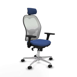 Piqueras y Crespo 3D086N2 - Bureaustoel - Verstelbare hoofdsteun - Marineblauw