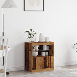 vidaXL - Dressoir - met - LED - Lichten - Oud - Hout - 60x37x67 - cm