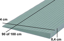 Rubber drempelhulp 0,4 x 4 x 100 cm met lijmlaag (grijs)