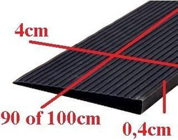 Rubber drempelhulp 0,4 x 4 x 100 cm (zwart)