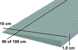 Rubber drempelhulp 1 x 10 x 100 cm met lijmlaag (grijs)