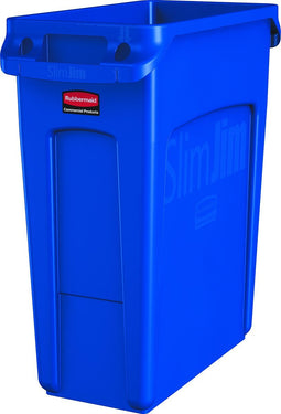 Rubbermaid Slim Jim met luchtsleuven 60 ltr, blauw (VB227901)