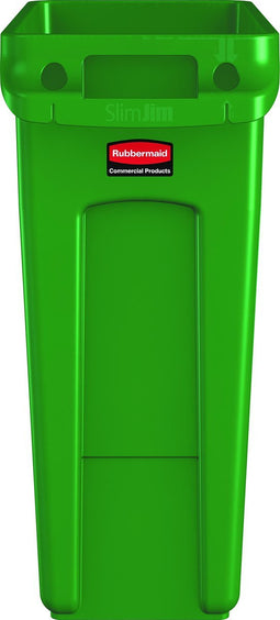 Rubbermaid Slim Jim met luchtsleuven 60 ltr, groen (VB227857)