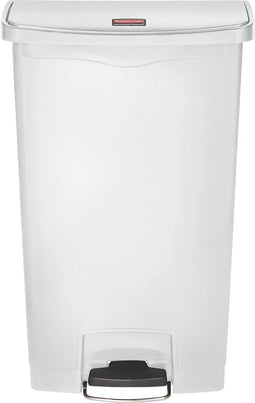Rubbermaid - Slim Jim Step On container Front Step kunststof 68 liter - Polyethylene - wit - Prullenbak