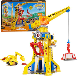 Rubble & Crew - Blafwerf Hijskraan-speelset met Rubble-figuurtje en 340 g Kinetic Build-It speelzand - PAW Patrol speelgoed