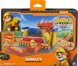 Rubble & Crew - Rubble's Werkplaats-speelset - met Rubble-figuurtje en 85 g Kinetic Build-It speelzand - PAW Patrol speelgoed