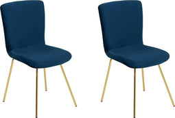 RUBIO - Eetkamerstoel - Donkerblauw - Fluweel