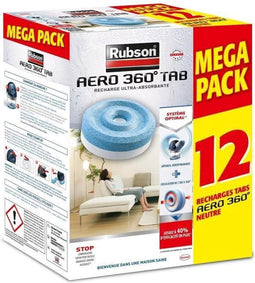 RUBSON PROMO MEGA PACK Set van 12 navullingen Aero 360 Neutral