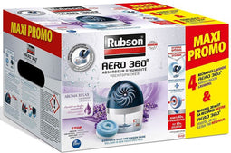 Rubson vochtopnemer Aero 360 promopack - toestel voor ruimtes tot 20m² - 1 neutrale en 4 lavendel tabs
