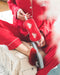 Ruby and white sleep mask