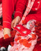 Ruby and white sleep mask