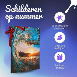 Rubye® Schilderen Op Nummer Volwassenen – Prachtige Golf – Inclusief Penselen – Canvas Schildersdoek