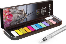 Rubye® Waterverf - Aquarelverf - Brush Pen - Penseel - Verven - Waterverf Volwassenen - Waterverf Kinderen - Schilderen op Nummer - 12 Kleuren