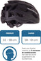 Rucanor Grav Fietshelm (EN 1078) - Verstelbaar met Draaiknop - Lichtgewicht - Maat M 55-58 cm - Zwart - Fietshelm - Skatehelm