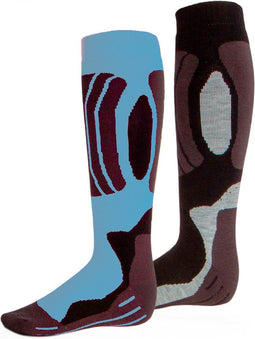 Rucanor Svindal Skisokken - 2-pack - Voor Mannen en Vrouwen - Zwart/Lichtblauw - Maat 35-38