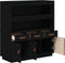 vidaXL - Hoge - kast - 100x40x108,5cm - massief - grenenhout - zwart