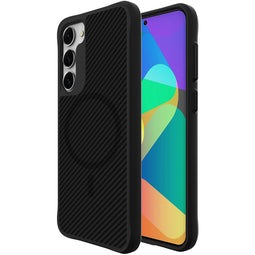 Rugged Hybrid Carbon Case met MagSafe voor de Samsung Galaxy S23 - Zwart