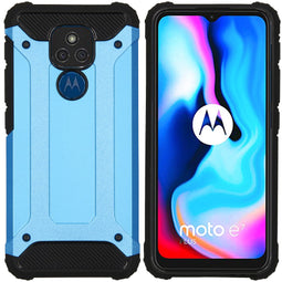 Rugged Xtreme Backcover voor de Motorola Moto E7 Plus / G9 Play - Lichtblauw
