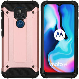 Rugged Xtreme Backcover voor de Motorola Moto E7 Plus / G9 Play - Rosé Goud