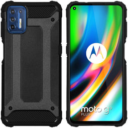 Rugged Xtreme Backcover voor de Motorola Moto G9 Plus - Zwart