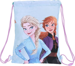 RUGTAS MET KOORDJES FROZEN BELIEVE LILA Breedte 26cm / Hoogte 34cm