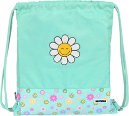 Rugtas met Koordjes Smiley Summer fun Turkoois (35 x 40 x 1 cm)