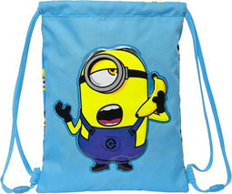Rugtas, Rugzak - Minions - Lichtblauw met 3D Minion - School, Zwemmen, Sporten, Vakantie, Logeren (33x26x2 cm)