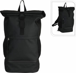 Rugzak- 65x29x19 cm -Neopreen - Zwart- 35 liter - Bodemvak met rits