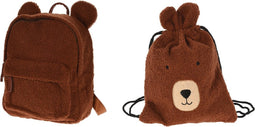 Rugzak + Gymtas/Zwemzak - Kinderen - Teddy - Bruin