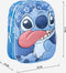 Rugzak, Kinderrugzak, Schooltas 3D Lilo & Stitch 'Stitch' Blauw 25x31x10 cm
