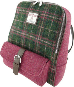Rugzak Naver Groen en Roze (Plum) - 33x29x14 - Harris Tweed - Glen Appin of Scotland