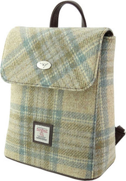 Rugzak Tummel Beige Stewart en zacht Groen - Mini - 26x21x12 - Harris Tweed - Glen Appin of Scotland