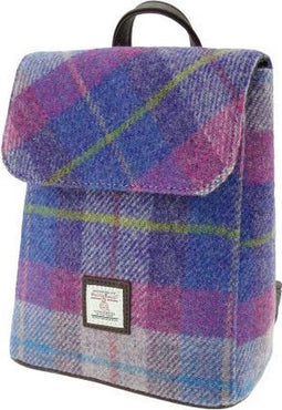 Rugzak Tummel Paars met Roze - Mini - 26x21x12 - Harris Tweed - Glen Appin of Scotland