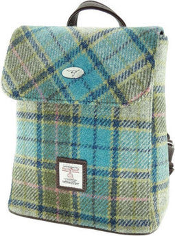 Rugzak Tummel Turquoise - Mini - 26x21x12 - Harris Tweed - Glen Appin of Scotland