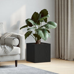 vidaXL - Plantenbak - Zwart - Eiken - 40x40x40 - cm - Engineered - Wood