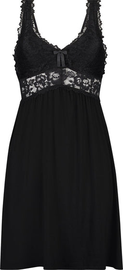 Hunkemöller Nora Lace - Korte slipdress - Maat XS - zwart