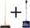 Synx Tools bezem Binnenbezem paardenhaar 40 cm - Stoffer en Blik met lange steel 95 cm- Bezemset - Cocosharen - Zaalveger - Kunststof - Hotel Stoffer Blik set - Stoffer en blik sluitend model - Schoonmaakartikelen