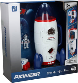 Ruimteraket met Ruimtevoertuig en Astronaut Licht en Geluid, 3dlg.