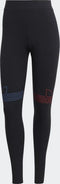 adidas Loungewear Tricolor - Dames Legging - Zacht en comfortabel - Zwart/Wit/Blauw/Rood