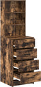 vidaXL - Hoge - Kast - in - Gerookt - Eiken - 40x41x135 - cm - van - Geengineerd - Hout