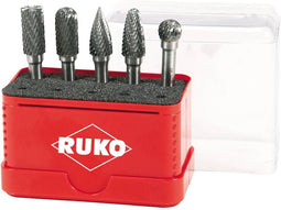 RUKO 116004 Freesstift Hardmetaal 10 mm Schachtdiameter 6 mm 5-delig