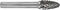 RUKO 116033 HM freesstift vorm F ronde boog (RBF) Kogeldiame